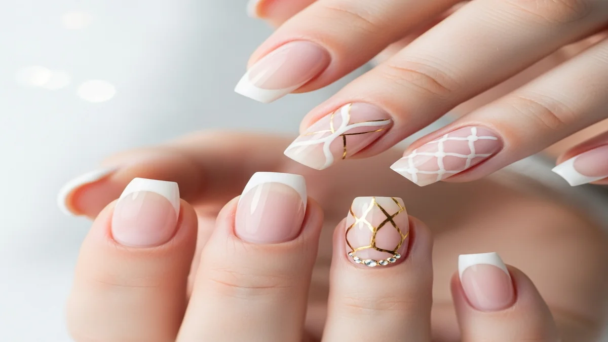 Side-by-side comparison of dip powder and gel nails showing finish, thickness, and shine differences